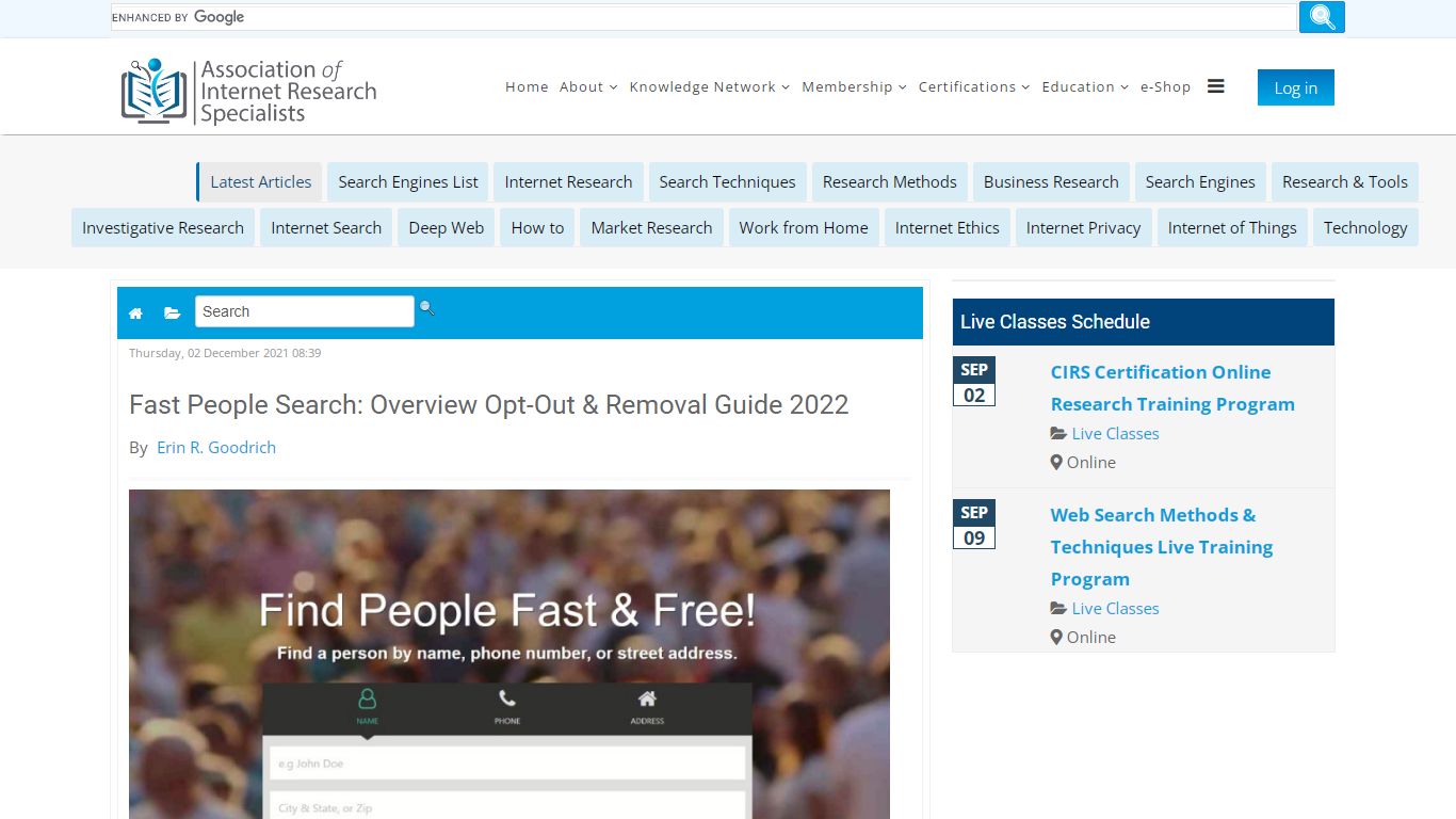 Fast People Search: Overview Opt-Out & Removal Guide 2022 - AOFIRS